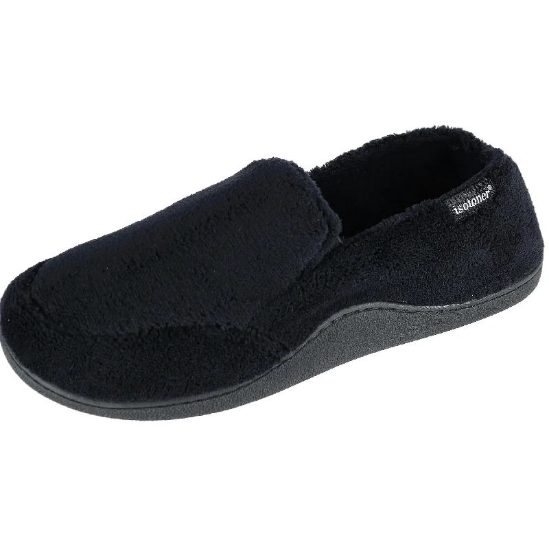 Men's slippers with a wool blend upper for warmth Men's Microterry Memory Foam Indoor/Outdoor Slip-On Slippers