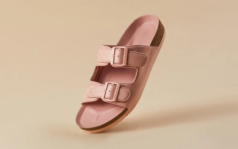 Men's sandals with a wide strap for support Cork Sandals : Blush Pink