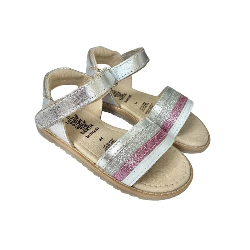 Men's leather sandals with an adjustable strap Colour Pot Sandals - Silver