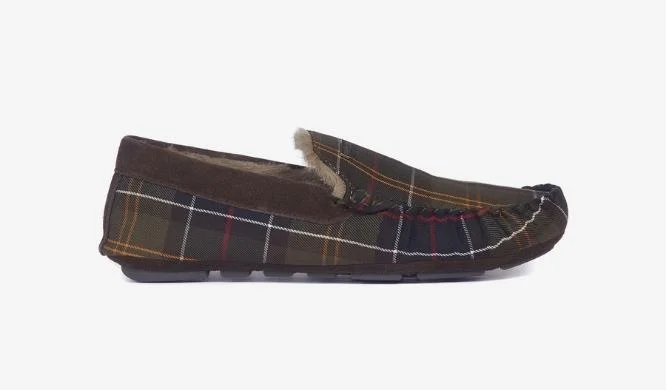 Men's slippers with a Velcro closure for easy on and off MONTY CLASSIC TARTAN SLIPPERS