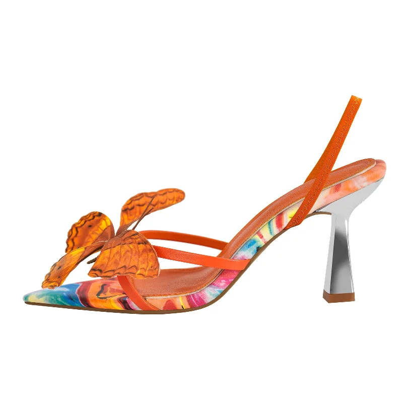 Flip - flop style men's sandals for beach wear Butterfly Pointed Toe Slingback Kitten Heel Sandals Flip - flop style men's sandals for beach wear Butterfly Pointed Toe Slingback Kitten Heel Sandals