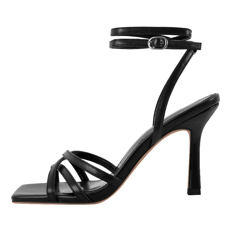 Men's sandals with a cushioned footbed Square Toe Ankle Strap Stiletto Sandals