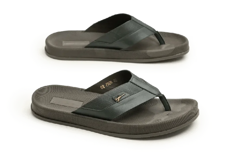 Men's slippers with a pointed toe for a stylish appearance LOGO 7928 GRA