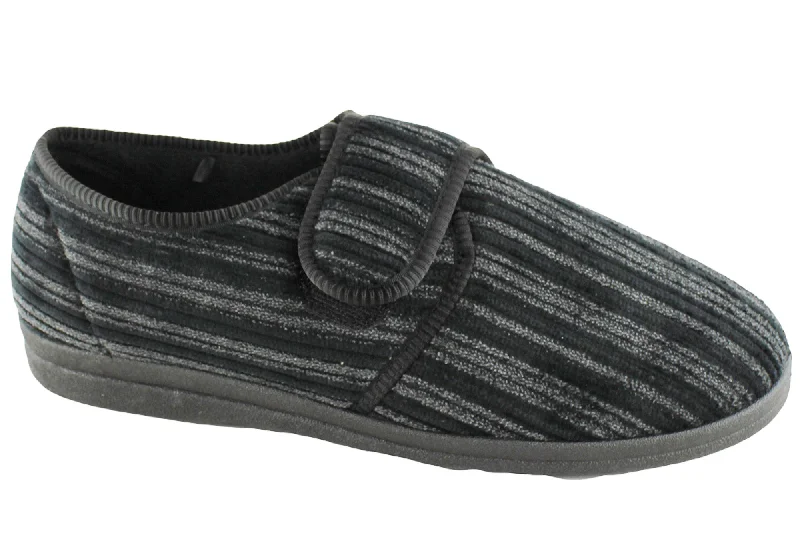 Men's slippers with a padded footbed for all - day comfort Grosby Thurston Mens Adjustable Strap Indoor Slippers