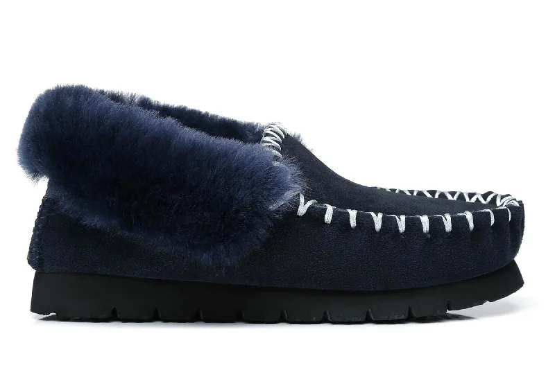 Men's slippers with a wool blend upper for warmth UGG Australian Shepherd Unisex Comfortable POPO Moccasin Slippers