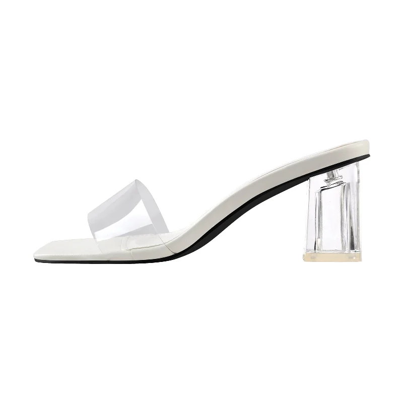 Men's sandals with a leather lining for comfort Black White Clear Chunky Low Heel Sandals Mules Men's sandals with a leather lining for comfort Black White Clear Chunky Low Heel Sandals Mules