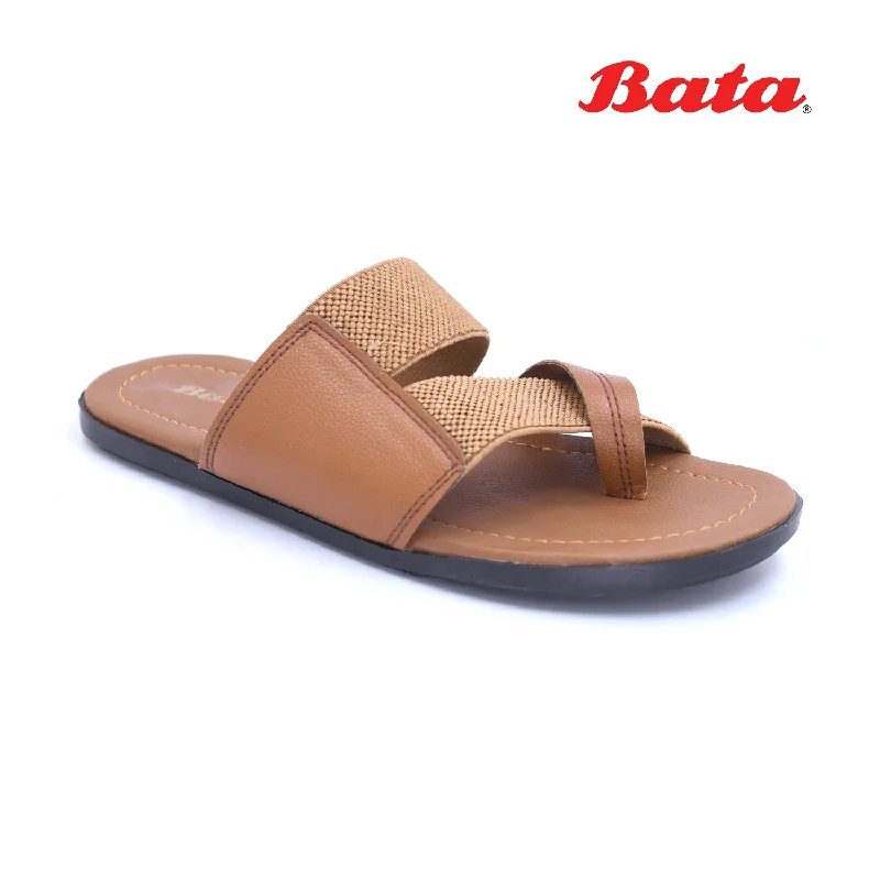 Leather men's slippers with a mule style Bata - Men
