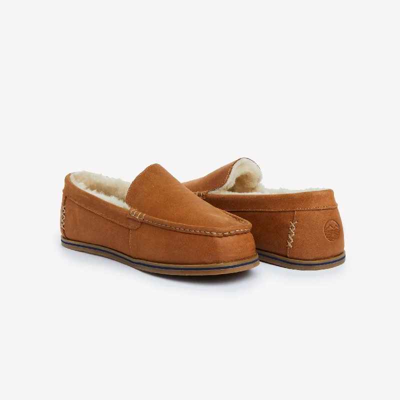 Men's slippers with a leather sole for a classic look Men's Hacienda LX | Chestnut
