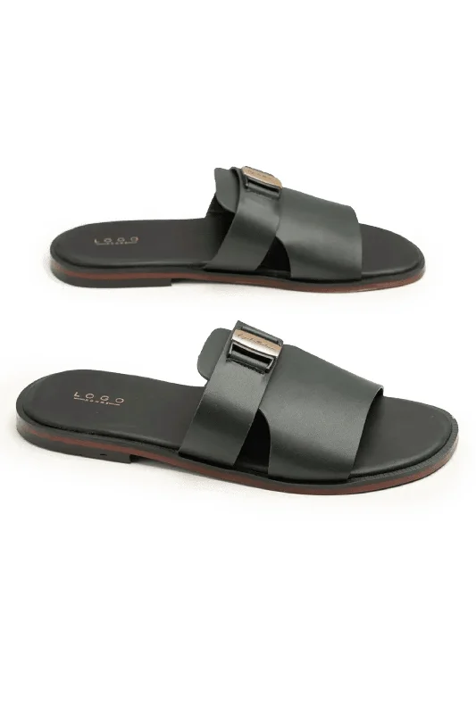 Men's slippers with a non - slip outsole for safety LOGO 7857 GRA