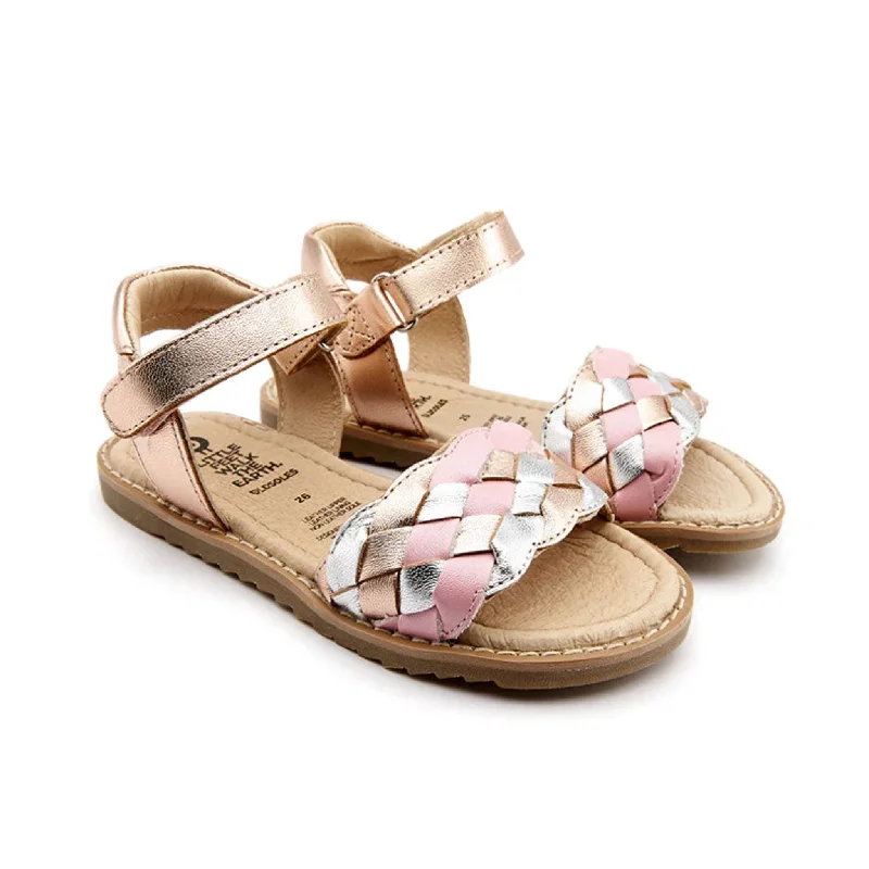 Men's sandals with a perforated leather upper for ventilation Tripelie Sandals - Copper / Silver / Pearlised Pink Men's sandals with a perforated leather upper for ventilation Tripelie Sandals - Copper / Silver / Pearlised Pink