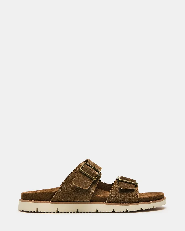 Men's sandals with a flexible sole for easy movement CORBAN TOBACCO SUEDE