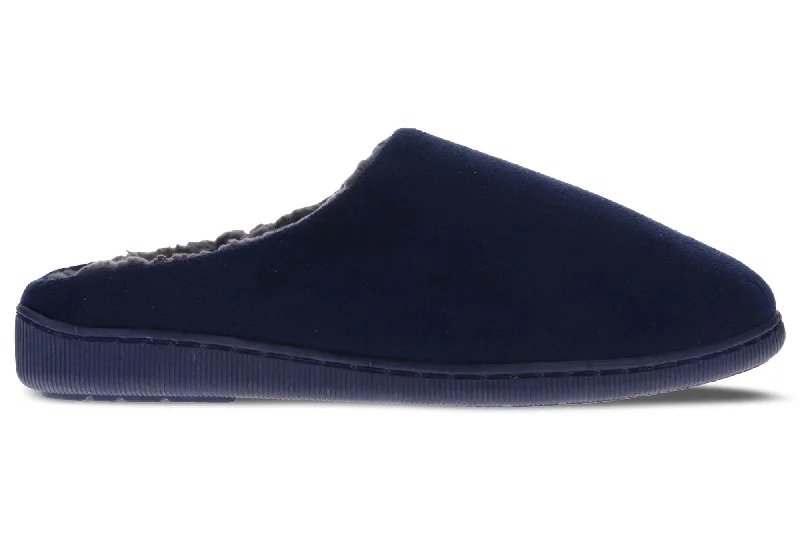 Men's slippers with a logo patch on the side Scholl Orthaheel Gavin Mens Comfortable Supportive Indoor Slippers