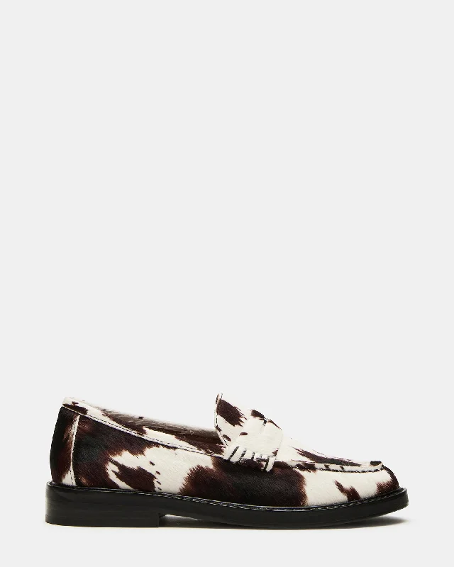 Women's Geometric - Patterned Loafers in Multicolor for a Fashion - Forward Look MADISON BROWN COW PRINT