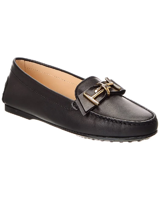 Women's Metallic Foil - Finish Loafers in Gold for a Glamorous Night Out Tod’S Gomma Leather Loafer