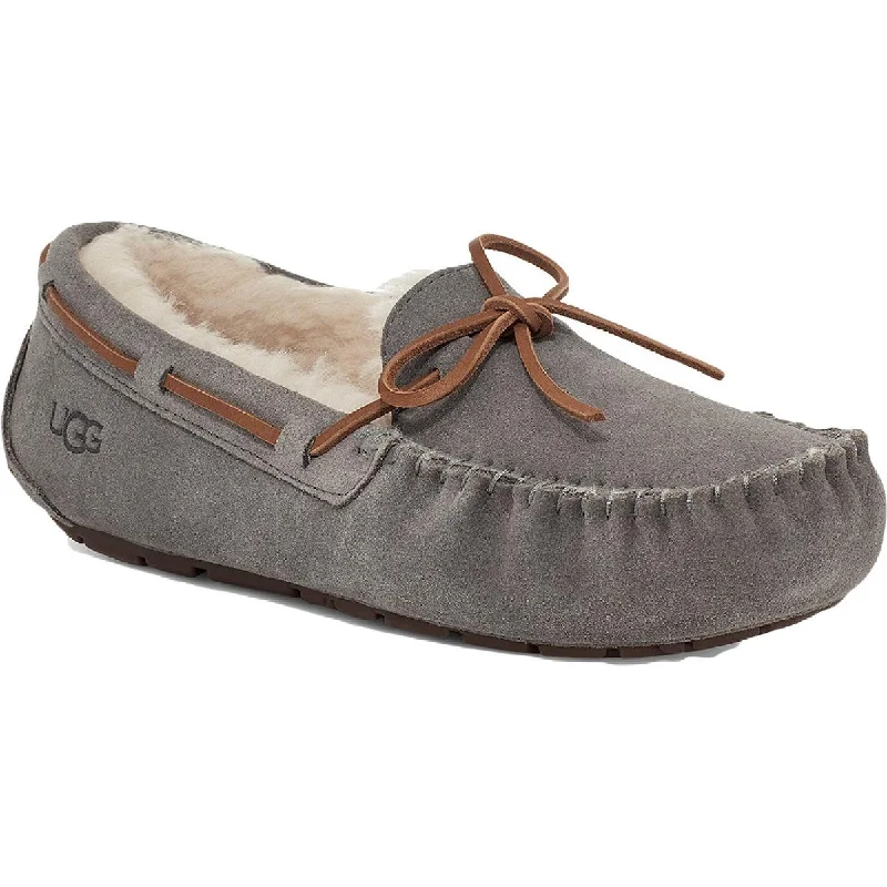 Women's Knitted Cable Pattern Slippers with a Non - Slip Sole in Cream for Indoor Comfort Ugg Dakota Women's Leather Wool Lined Slip On Moccasin Slippers
