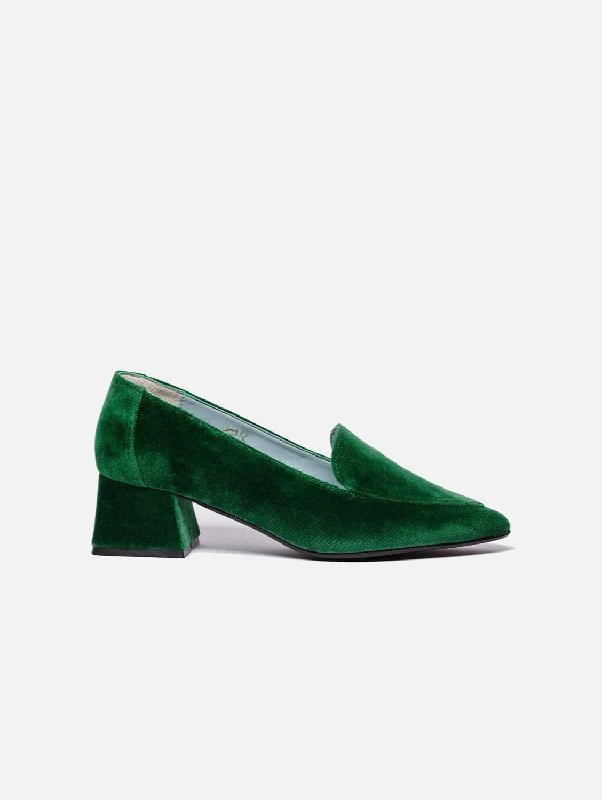 Women's Bow - Embellished Loafers in Red for a Feminine Touch Iris Vegan Velvet Moccasin Loafers | Green