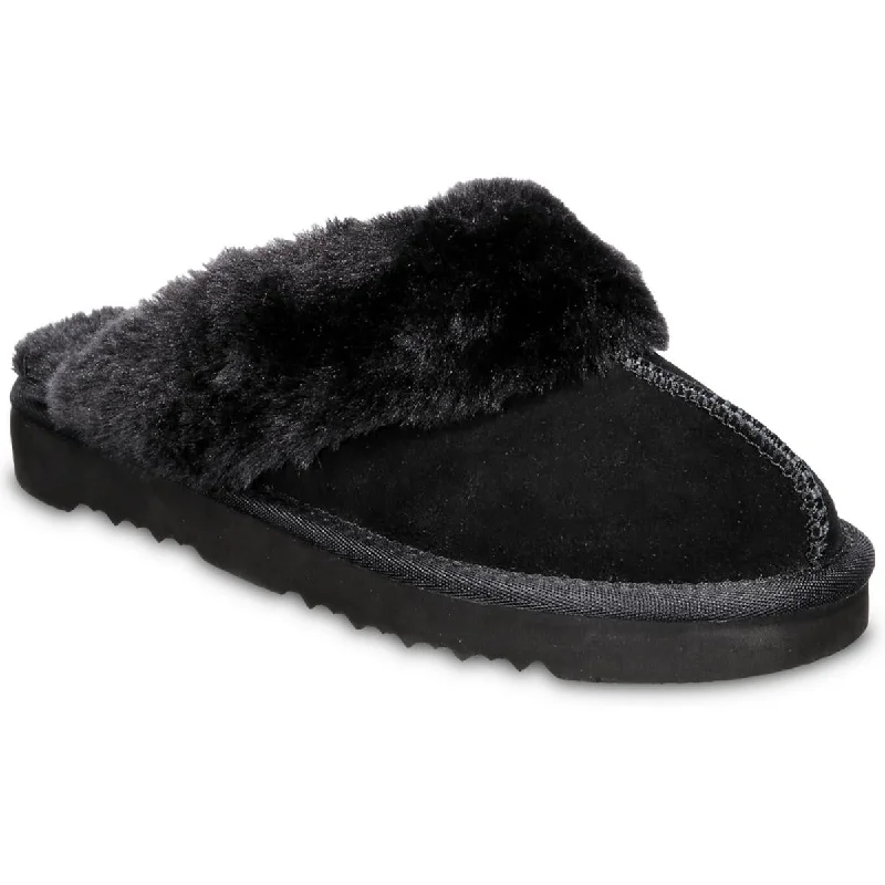Women's Leather Slippers with a Hand - Stitched Design in Burgundy for Durability Style & Co. Womens Rosiee Suede Scuff Slippers