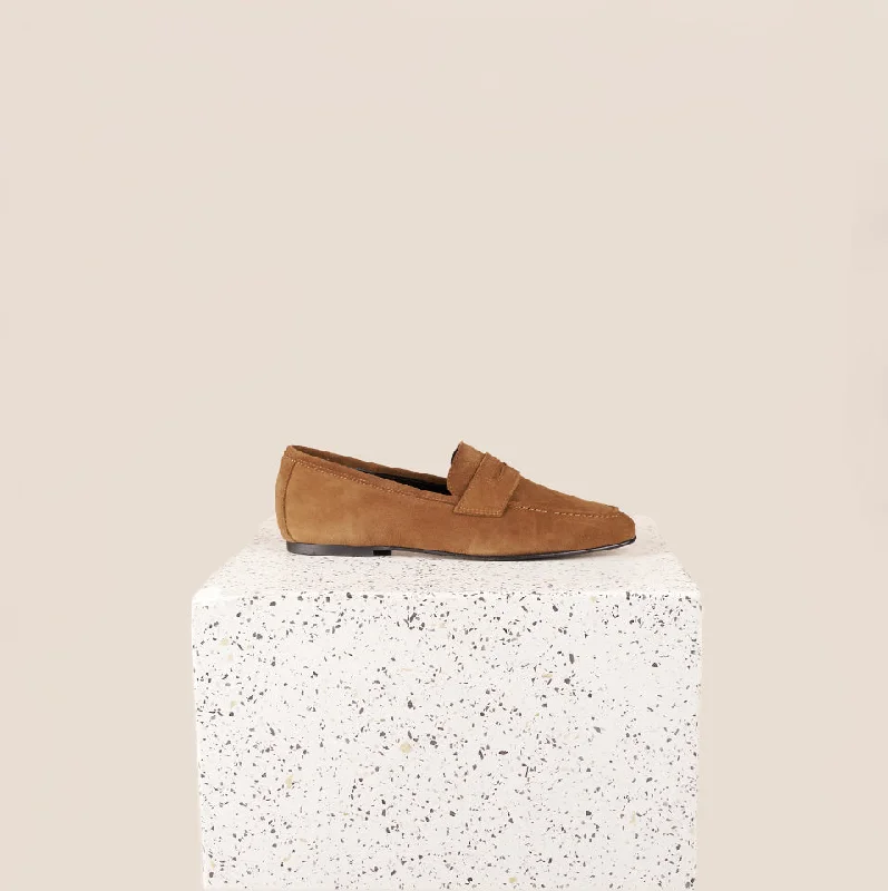 Women's Fur - Lined Loafers in Tan for a Cozy Winter Option Lodi Due - Amaretto Suede