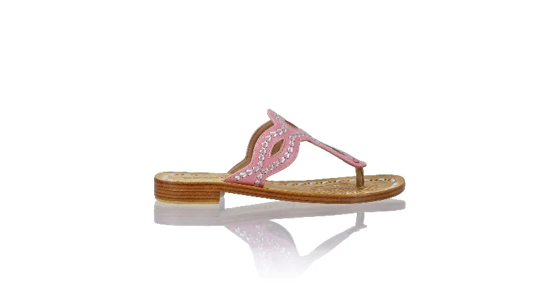 Flip - flop style men's sandals for beach wearAfrica 20mm Flat - Soft Pink & Silver
