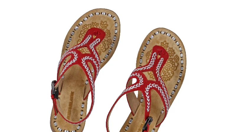 Men's sandals with a shock - absorbing insoleAgra 20mm Flat - Red & Silver