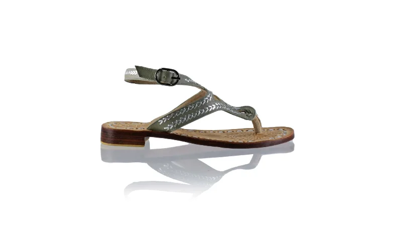 Men's leather sandals with an adjustable strapAgra 20mm Flats - Grey & Silver