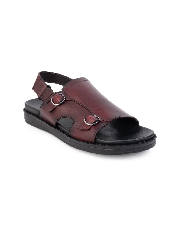 Men's sandals with a perforated leather upper for ventilationMen's sandals with a perforated leather upper for ventilationAlberto Torresi Bordo Genuine Leather Slingback Sandals For Men
