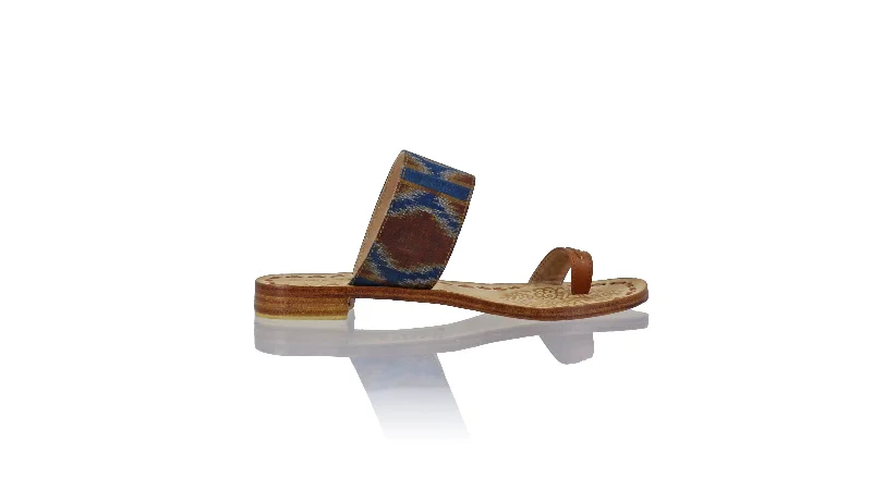 Men's leather sandals with an adjustable strapArini 20mm Flat - Brown & Brown Blue Butterfly Endek Men's leather sandals with an adjustable strapArini 20mm Flat - Brown & Brown Blue Butterfly Endek