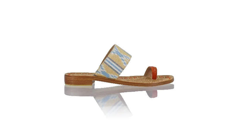 Men's sandals with a padded heelArini 20mm Flat - Orange & Sunny Blue Line Endek