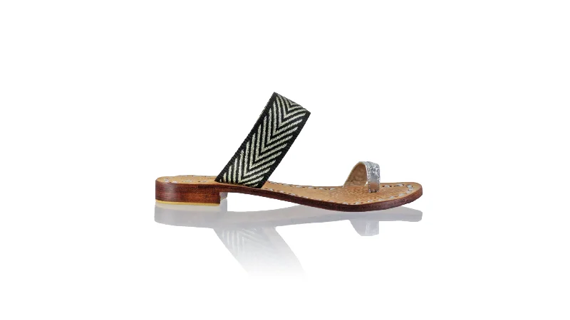 Men's sandals with a stretchy strap for a better fitArini 20mm - Silver & Silver/Black Ribbon