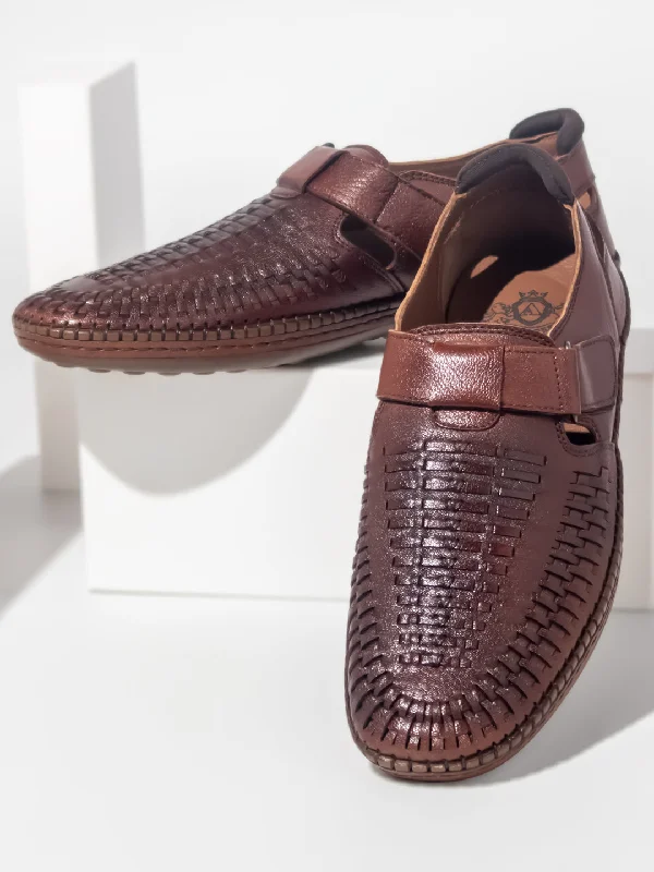 Men's sandals with a wide strap for supportMen's sandals with a wide strap for supportAtesber Tan Textured Casual Sandal For Men