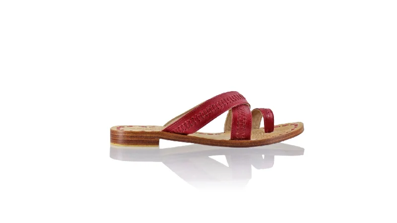 Men's sandals with a rubber sole for tractionBatu 20mm Flat - Deep Red Bkk