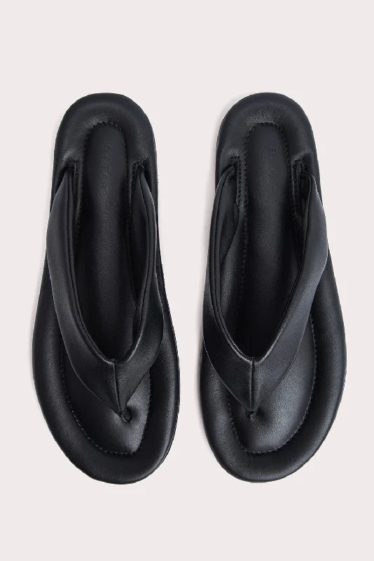 Men's sandals with a wide strap for supportDasha Black Nappa Leather