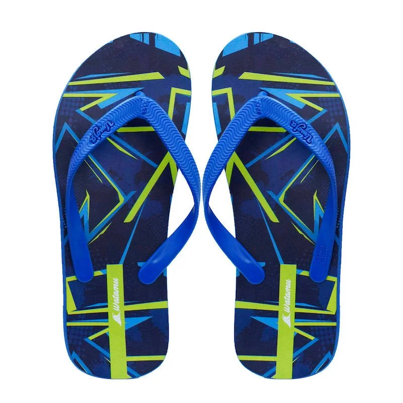Men's sandals with a toe post designDigital Slipper Men - Abstract Blue