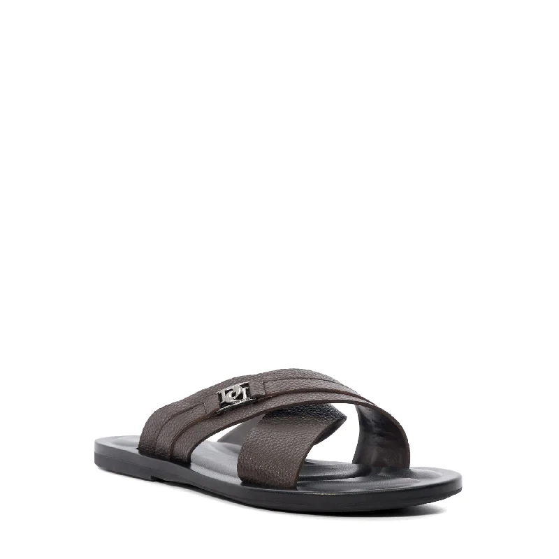 Men's sandals with a contrast stitching detailFRANKLYNS - BROWN