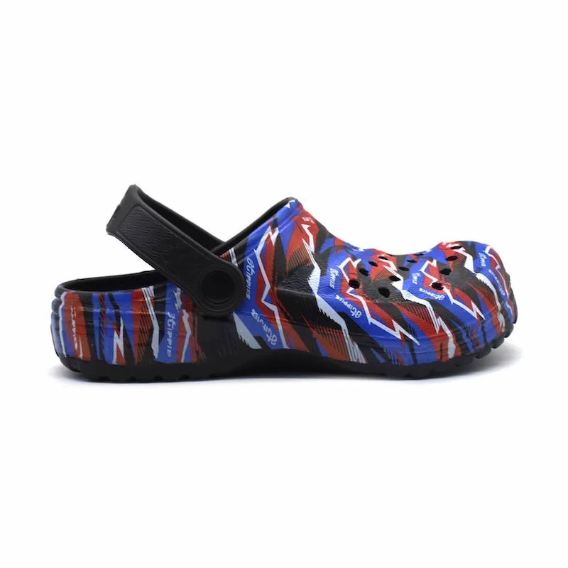 Men's sandals with a leather lining for comfortHippies Print Black Abstract - Black