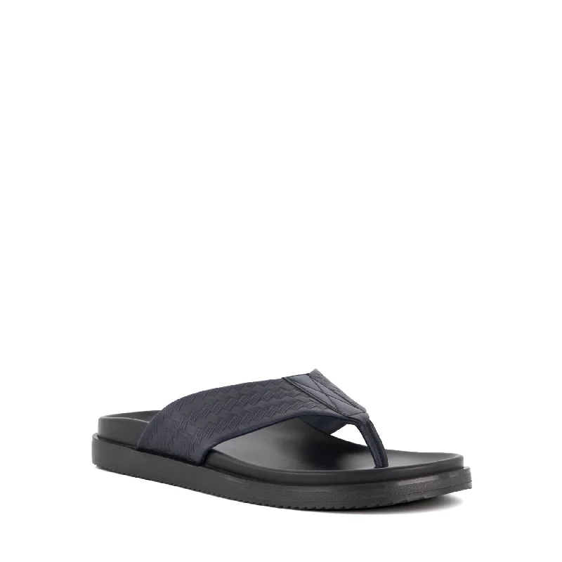 Men's sandals with a perforated leather upper for ventilationILIGN - NAVY