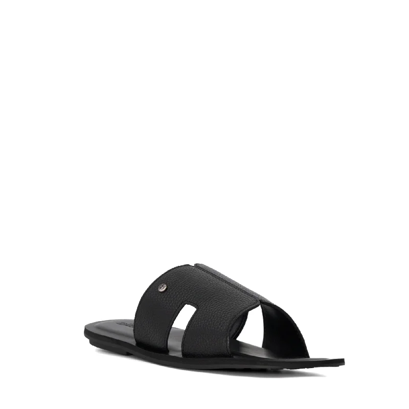 Men's sandals with a removable insole for cleaningINITIALS - BLACK