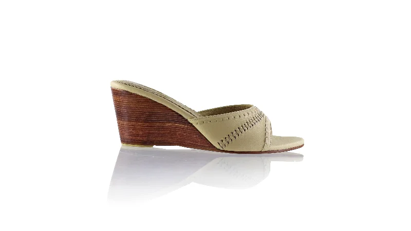 Men's leather sandals with an adjustable strapKartini 80mm Wedges - Cream