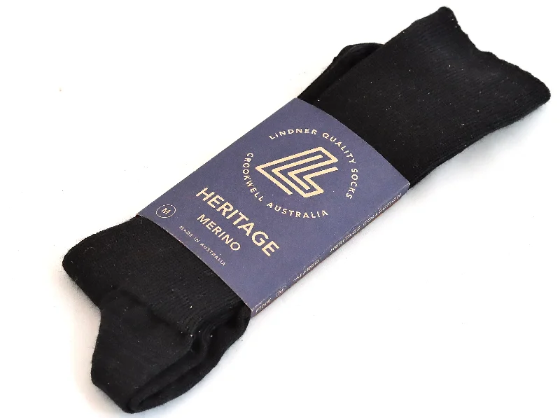 Men's sandals with a wide strap for supportWool socks | Alfred | black| thin