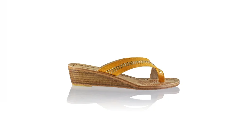 Men's sandals with a padded heelLouis 35mm wedges - Mustard & Gold