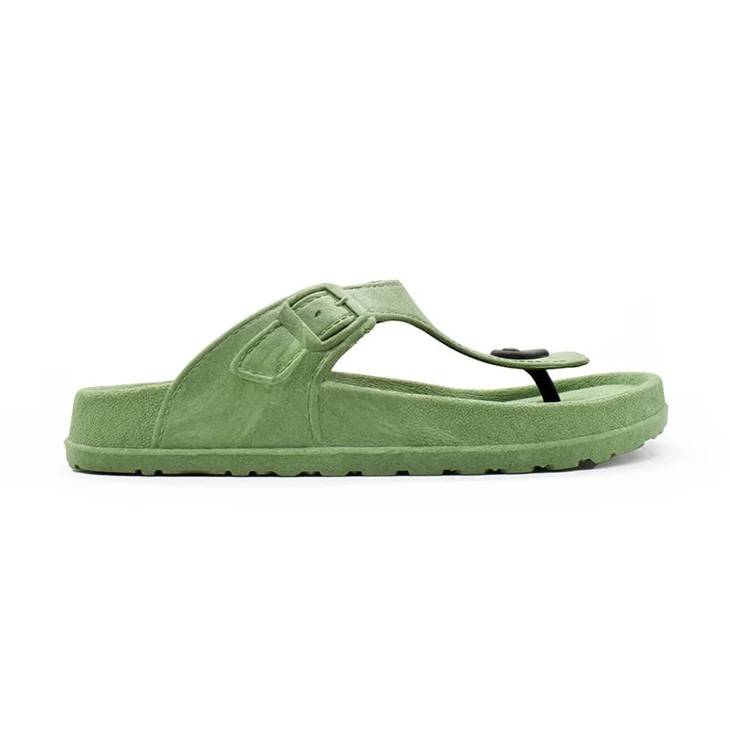 Men's leather sandals with an adjustable strapMzuka - Military Green