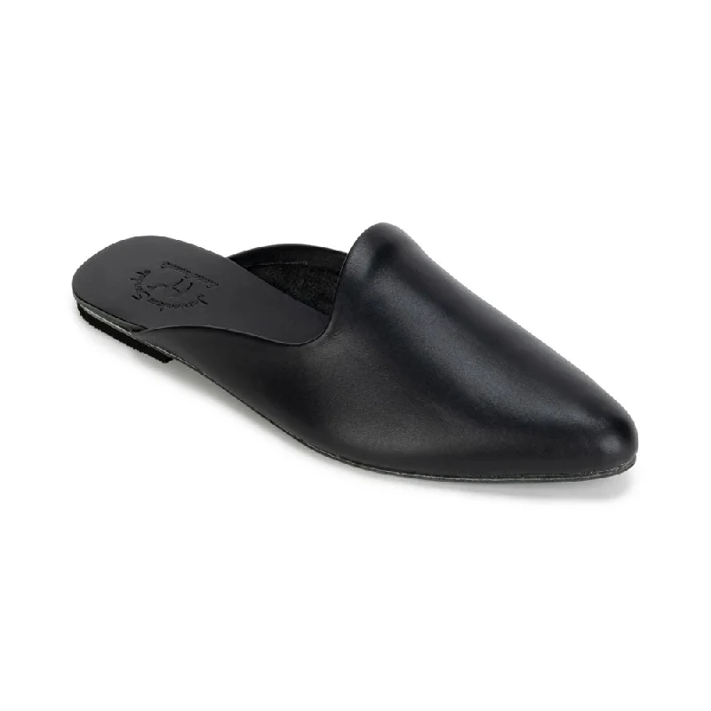 Men's sandals with a shock - absorbing insoleNihi - Pointed Toe Leather Mule | Black Men's sandals with a shock - absorbing insoleNihi - Pointed Toe Leather Mule | Black