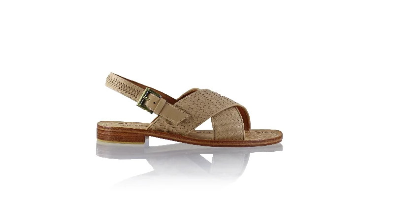 Men's sandals with a durable outer solePetra with Strap 20mm Flat - Beige
