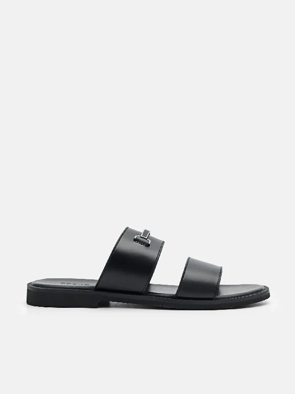 Men's sandals with a shock - absorbing insoleMen's sandals with a shock - absorbing insoleSteven Horsebit Slide Sandals