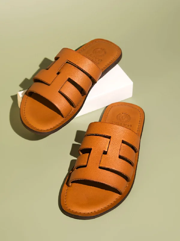 Men's sandals with a flexible sole for easy movementMen's sandals with a flexible sole for easy movementPrivo Tan Strap Casual Sandal For Men