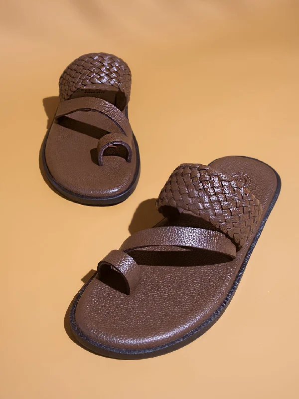 Men's sandals with a shock - absorbing insoleMen's sandals with a shock - absorbing insolePrivo Brown One Toe Casual Sandal For Men