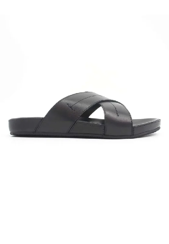 Men's sandals with a flexible sole for easy movementMen's sandals with a flexible sole for easy movementRad Russel Cross Slider Sandal - Black