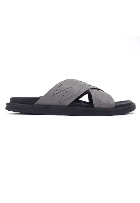 Men's sandals with a leather lining for comfortMen's sandals with a leather lining for comfortRad Russel Cross Slider Sandals - Grey