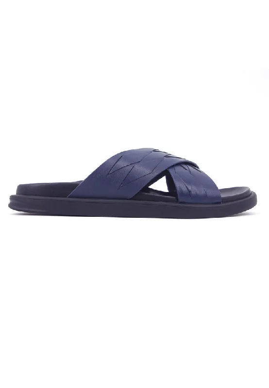 Men's sandals with a toe post designMen's sandals with a toe post designRad Russel Cross Slider Sandals - Navy