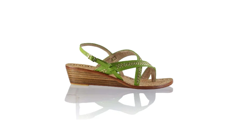 Men's sandals with a stretchy strap for a better fitRomance 35mm Wedges - Green Bkk & Gold